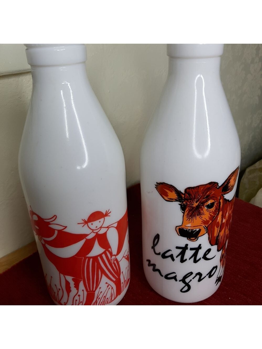 Egizia Italy collectible milk bottles X 2